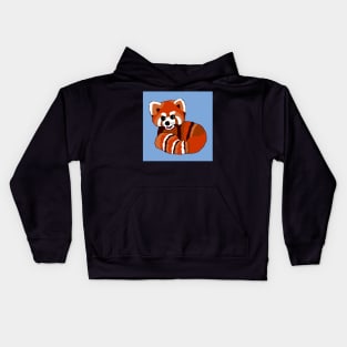 Red panda on blue 2 Kids Hoodie